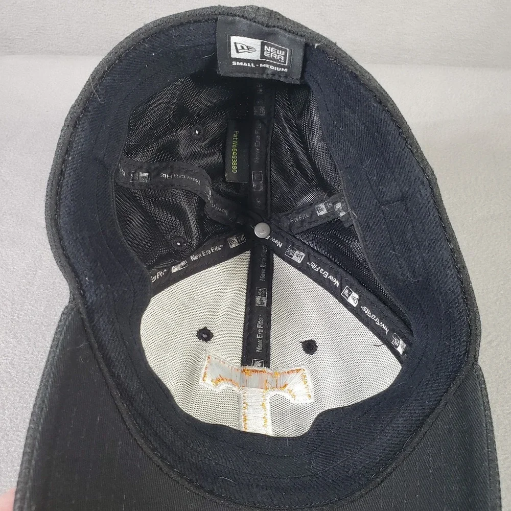 Tennessee Volunteers New Era Cap Hat S/M Fitted Black Orange Stitched Wool Blend